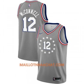 Maillot NBA Philadelphia 76ers T.J. McConnell 12 2018-19 Nike City Edition Gris Swingman - Homme